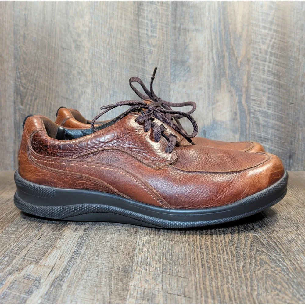 SAS Move On Leather Walking Comfort Shoes Brown Moc Toe Mens US 12 W Made in USA